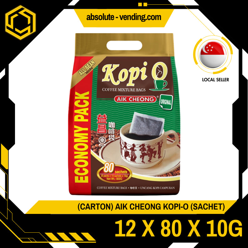 [CARTON] AIK CHEONG  KOPI O 2-IN-1 12 PACKS X 80 STICKS X 10G (SACHETS)