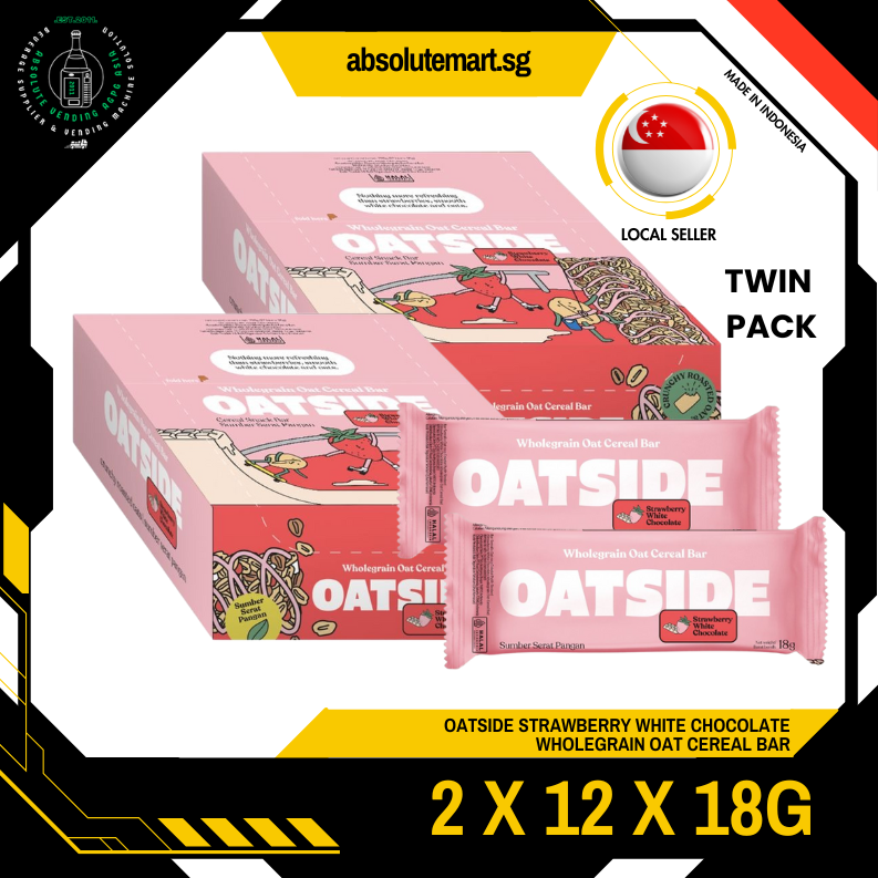 [TWIN PACK] OATSIDE Strawberry Wholegrain Cereal Bar 2 Pack X 12 X 18G