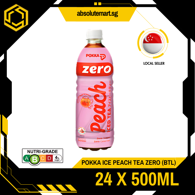 POKKA Ice Peach Tea ZERO 500ML X 24 (BOTTLE)